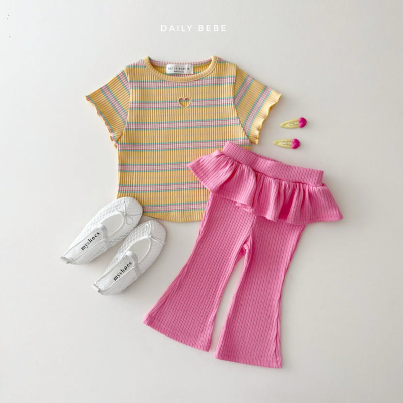 Daily Bebe - Korean Children Fashion - #littlefashionista - Heart Punching Tee - 12