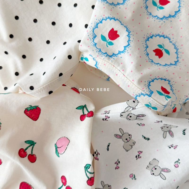 Daily Bebe - Korean Children Fashion - #magicofchildhood - Pattern Short Sleeve Tee - 5
