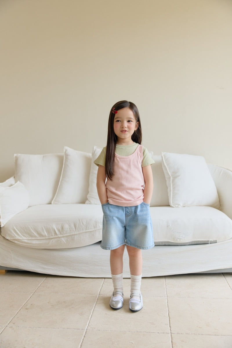 Daily Bebe - Korean Children Fashion - #minifashionista - Washing Denim Shorts - 7