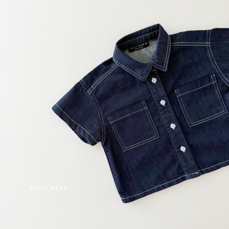 Daily Bebe - Korean Children Fashion - #magicofchildhood - Work Denim Shirt - 4