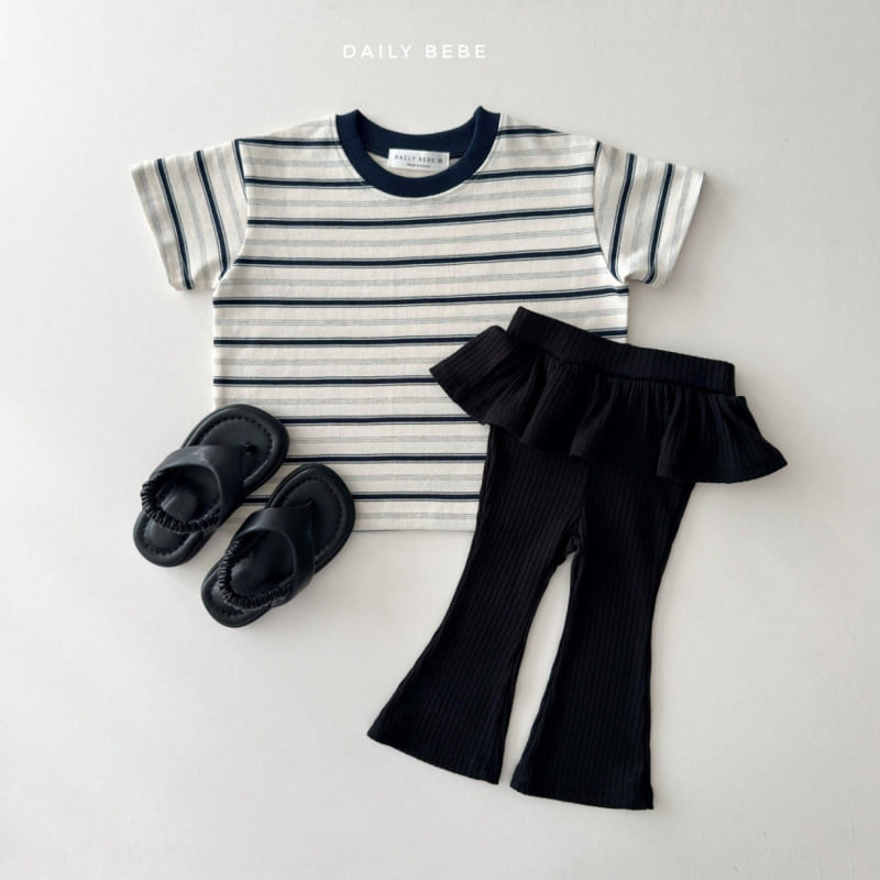 Daily Bebe - Korean Children Fashion - #prettylittlegirls - Day Striped Tee - 12