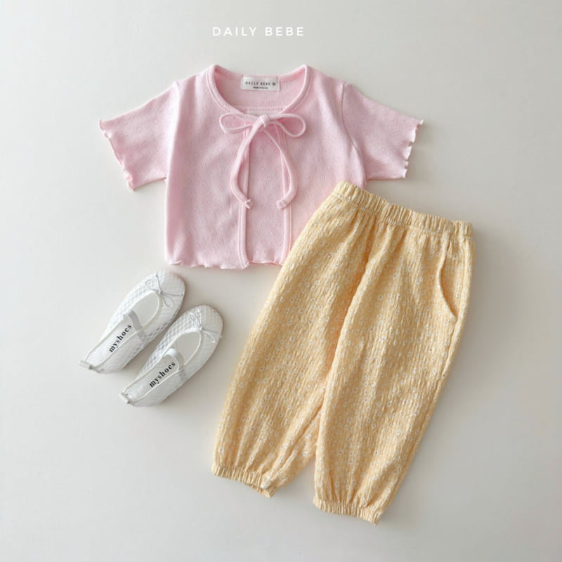Daily Bebe - Korean Children Fashion - #stylishchildhood - Eyelet Cardigan Set - 12