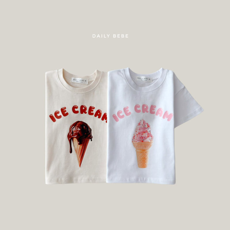 Daily Bebe - Korean Children Fashion - #stylishchildhood - Ice Cream Short Sleeve Tee - 3