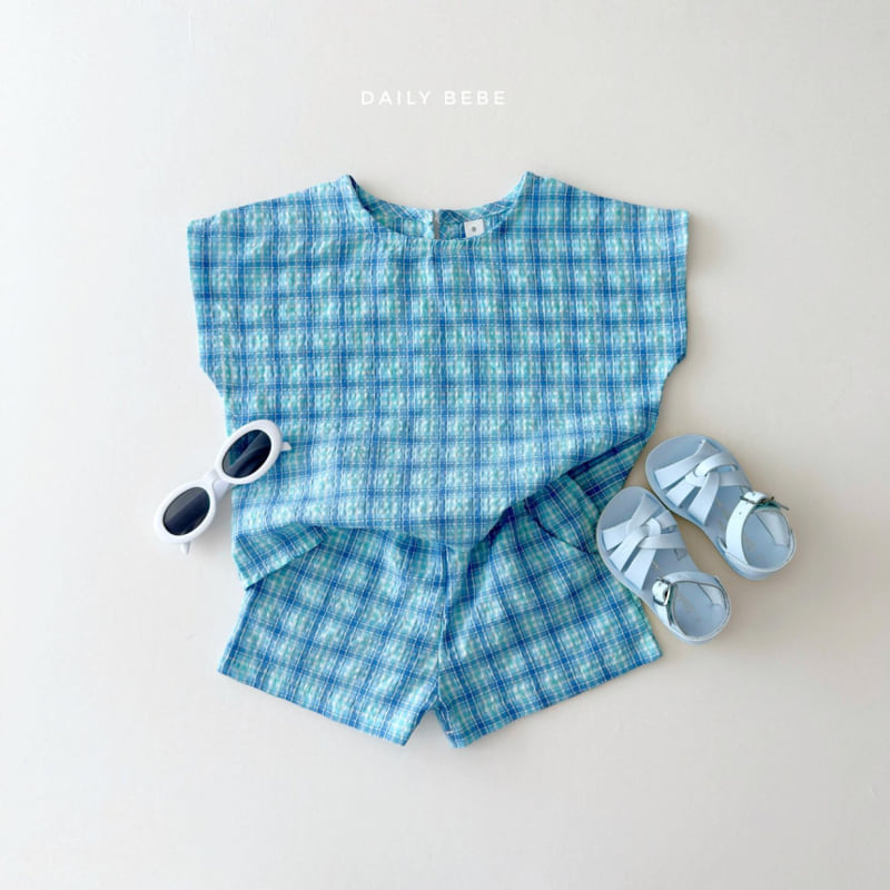 Daily Bebe - Korean Children Fashion - #toddlerclothing - Check Seersucker Set - 5