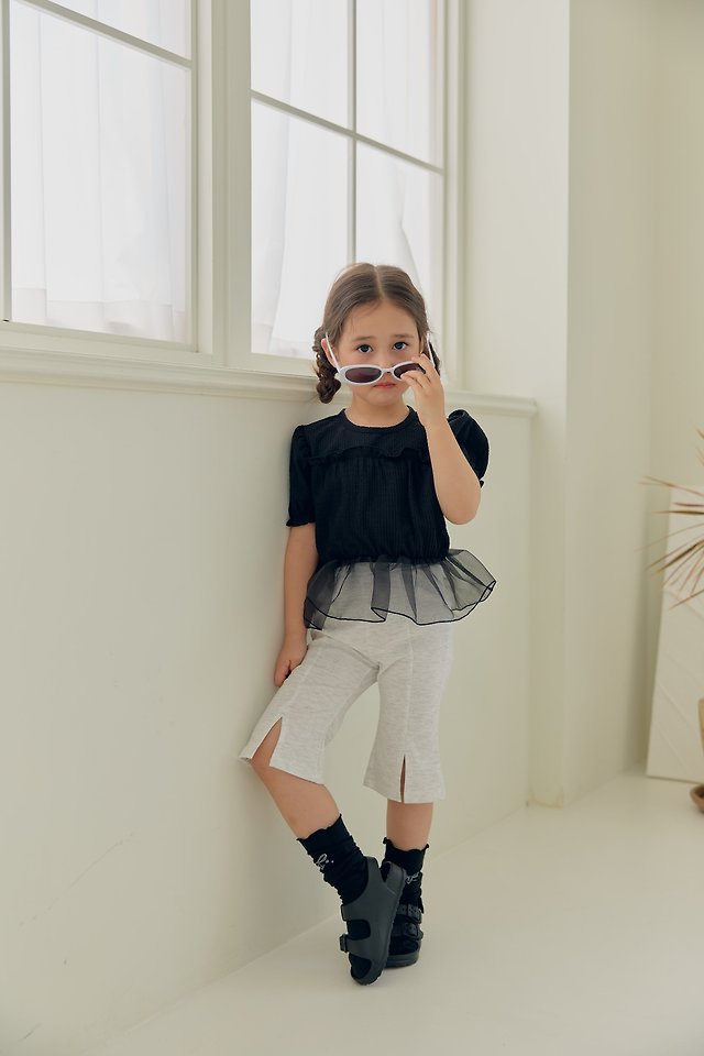 Dalla - Korean Children Fashion - #kidzfashiontrend - 7-Length Slit Bootcut Pants - 4
