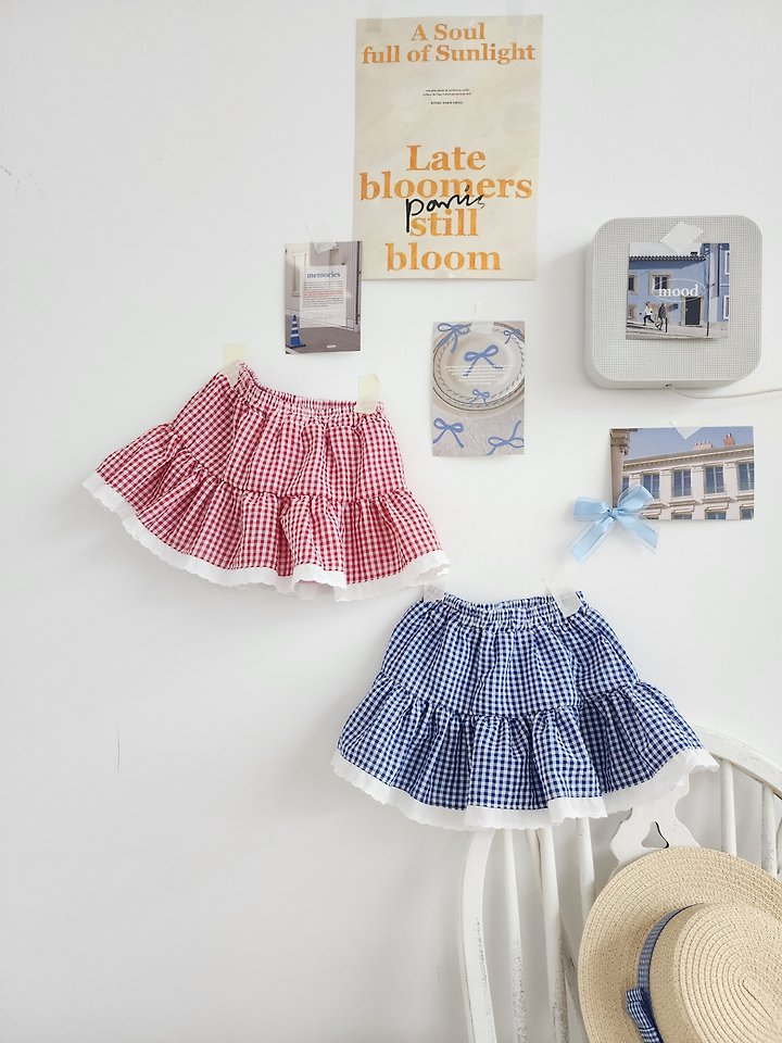 Dalla - Korean Children Fashion - #Kfashion4kids - Cool Check Skirt