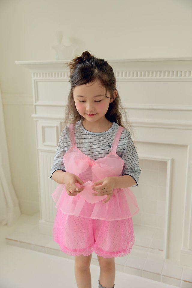 Dalla - Korean Children Fashion - #Kfashion4kids - See-Through Ribbon Bustier - 9