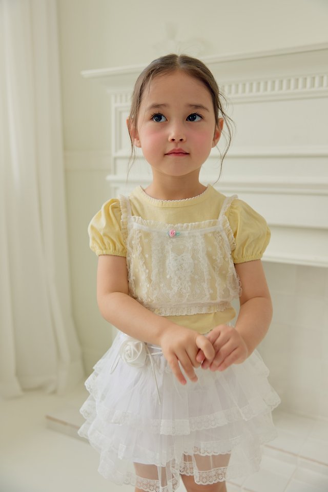 Dalla - Korean Children Fashion - #kidzfashiontrend - Pudding Lace Tee - 4