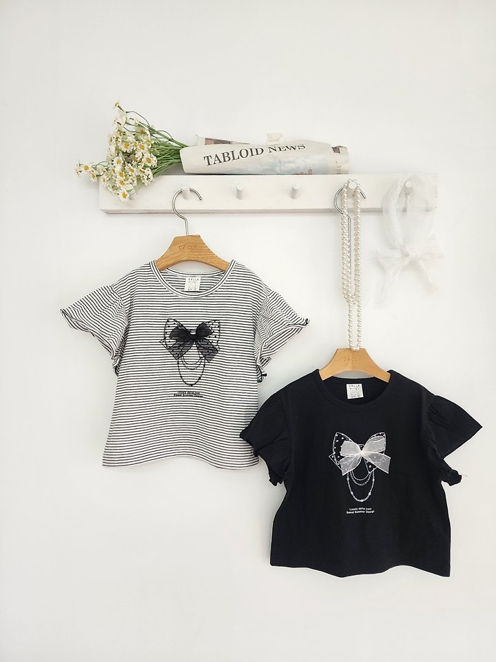 Dalla - Korean Children Fashion - #Kfashion4kids - Coco Ribbon Tee