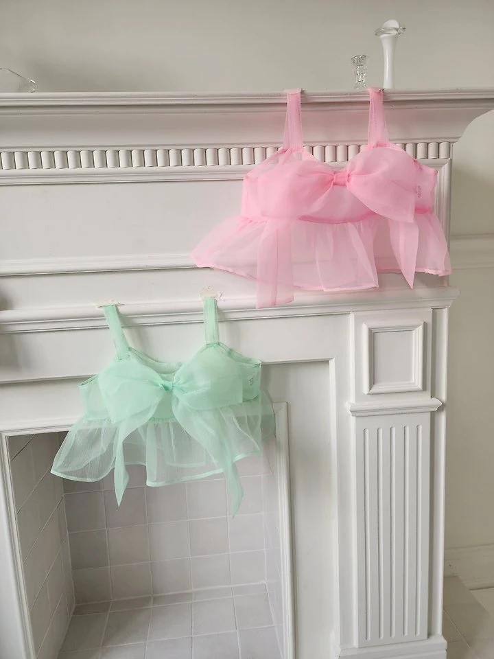 Dalla - Korean Children Fashion - #childofig - See-Through Ribbon Bustier