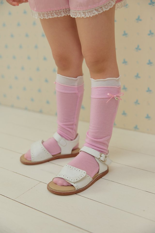 Dalla - Korean Children Fashion - #childrensboutique - Heart Ribbon Two-Tone Knee Socks - 8