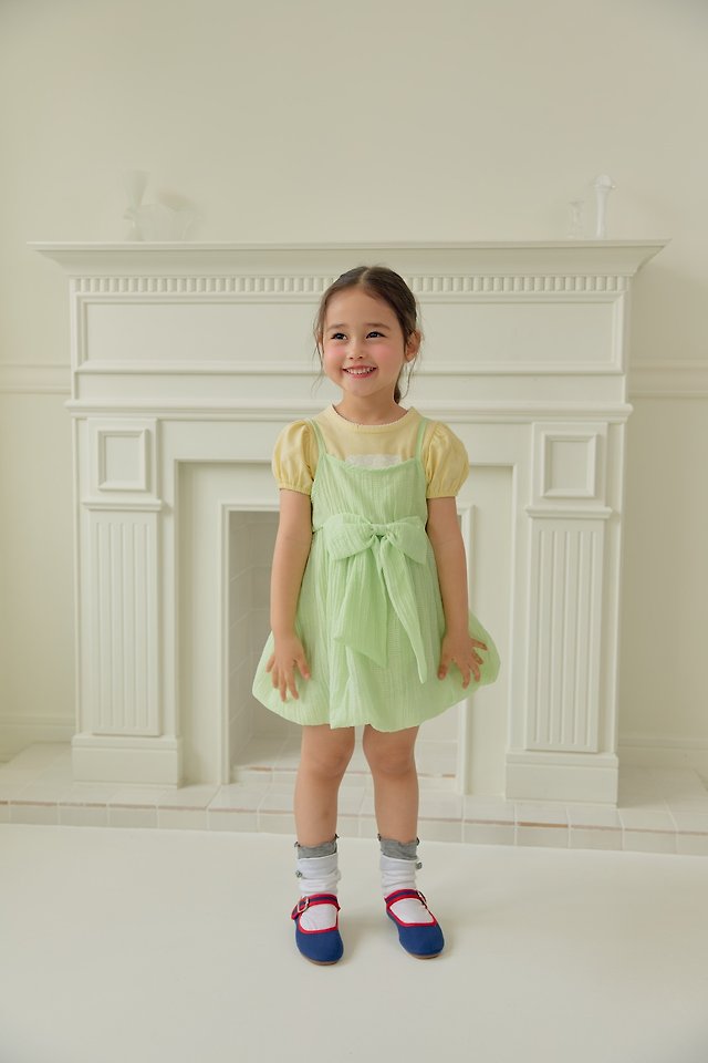 Dalla - Korean Children Fashion - #childrensboutique - Vogue Ribbon One-piece - 7