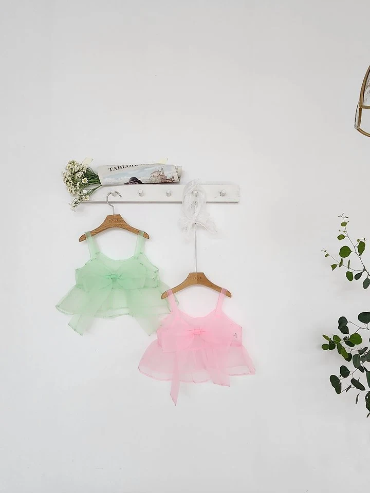 Dalla - Korean Children Fashion - #childrensboutique - See-Through Ribbon Bustier - 2