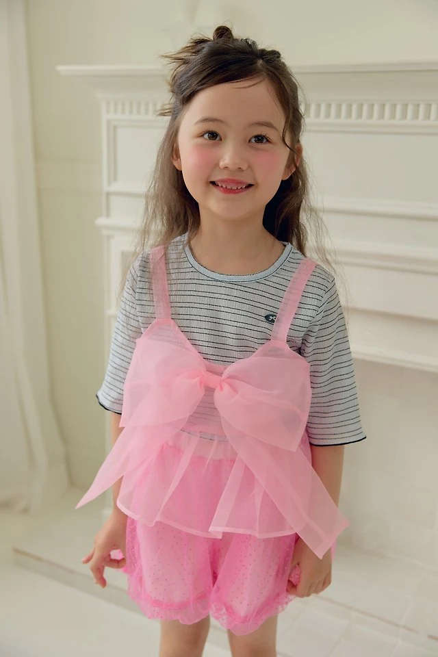 Dalla - Korean Children Fashion - #designkidswear - See-Through Ribbon Bustier - 3