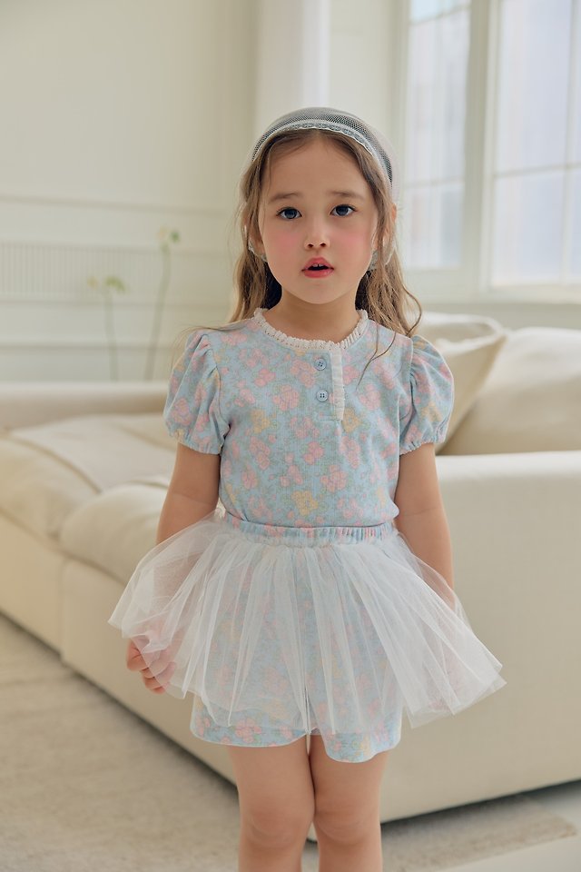 Dalla - Korean Children Fashion - #fashionkids - Flower Tulle Set - 12
