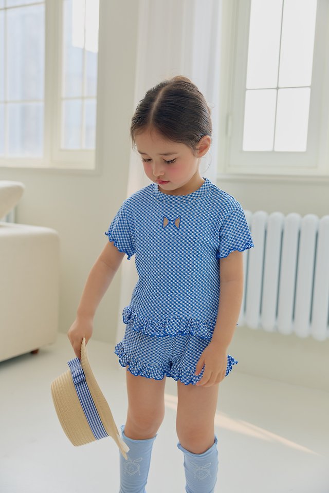 Dalla - Korean Children Fashion - #fashionkids - Lovely Check Set - 11