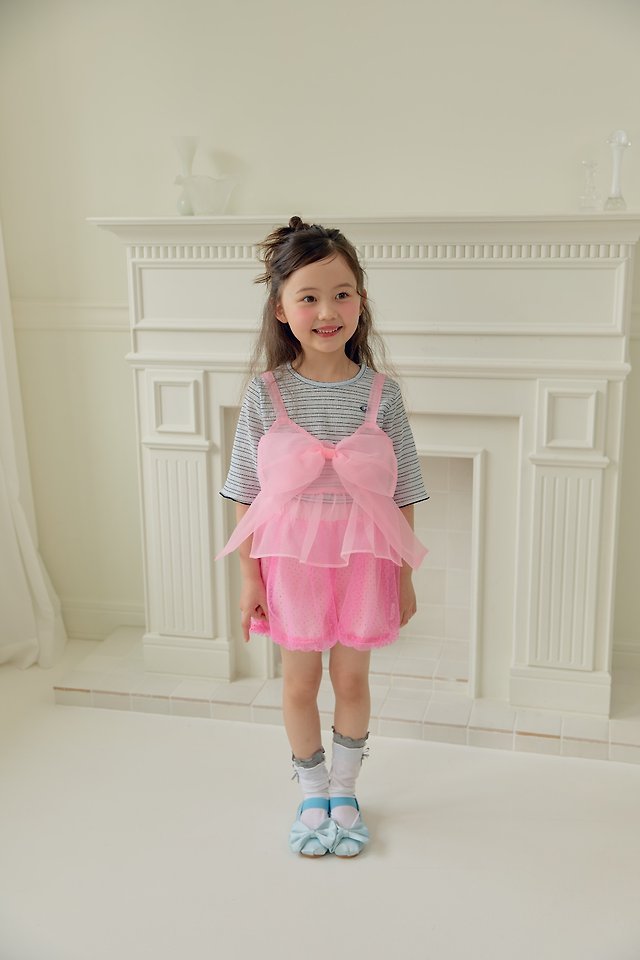 Dalla - Korean Children Fashion - #fashionkids - See-Through Ribbon Bustier - 5