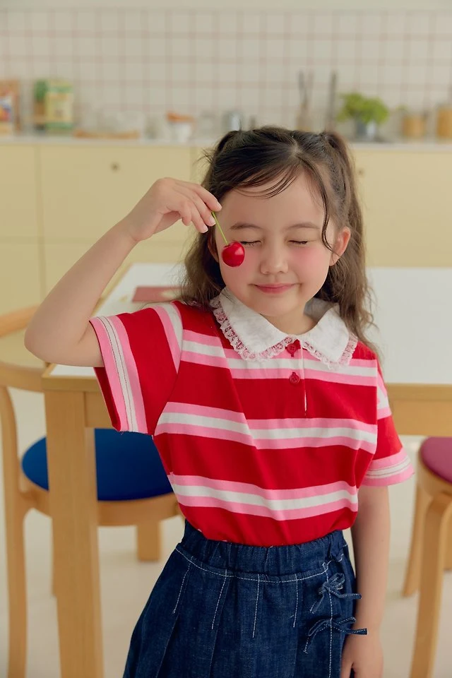 Dalla - Korean Children Fashion - #fashionkids - Bold Collar Tee - 3