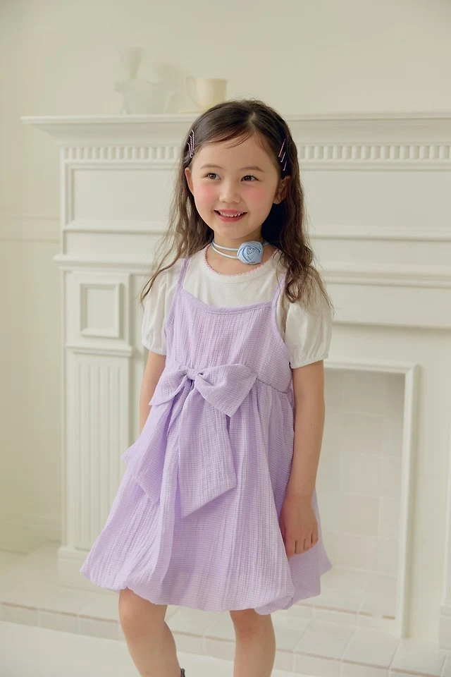 Dalla - Korean Children Fashion - #kidsshorts - Vogue Ribbon One-piece - 11