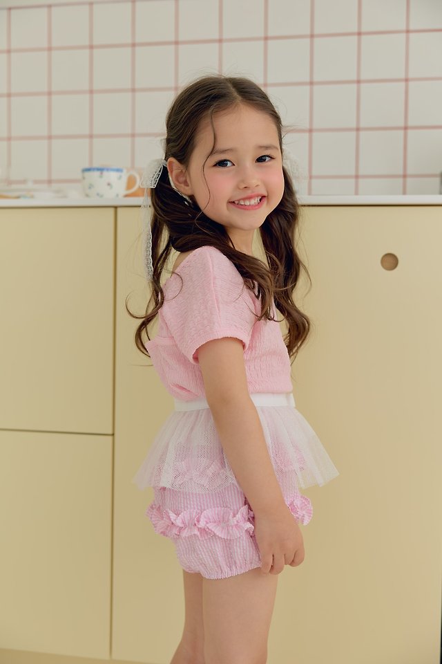Dalla - Korean Children Fashion - #kidsshorts - Back Ribbon Tee - 3