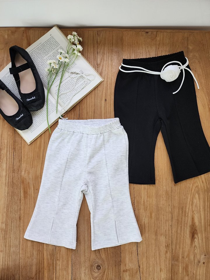 Dalla - Korean Children Fashion - #kidsstore - 7-Length Slit Bootcut Pants - 2