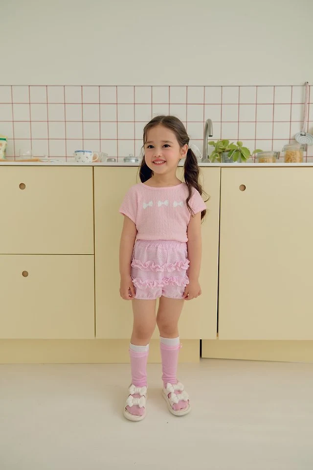 Dalla - Korean Children Fashion - #kidsshorts - Back Ribbon Tee - 4