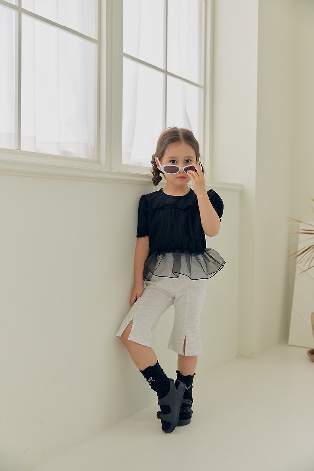 Dalla - Korean Children Fashion - #kidzfashiontrend - 7-Length Slit Bootcut Pants - 3