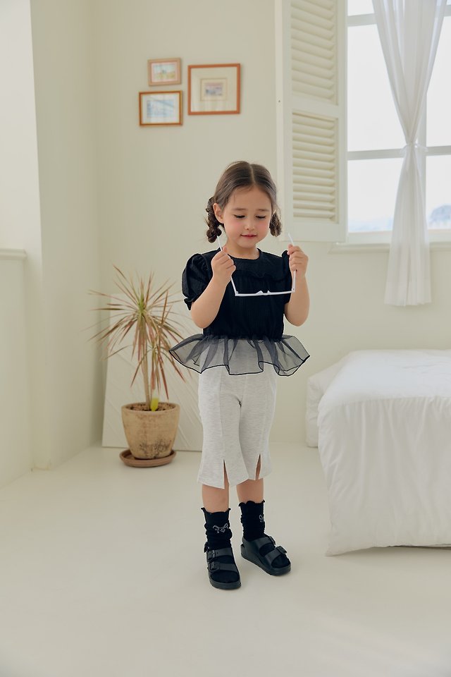 Dalla - Korean Children Fashion - #littlefashionista - 7-Length Slit Bootcut Pants - 5