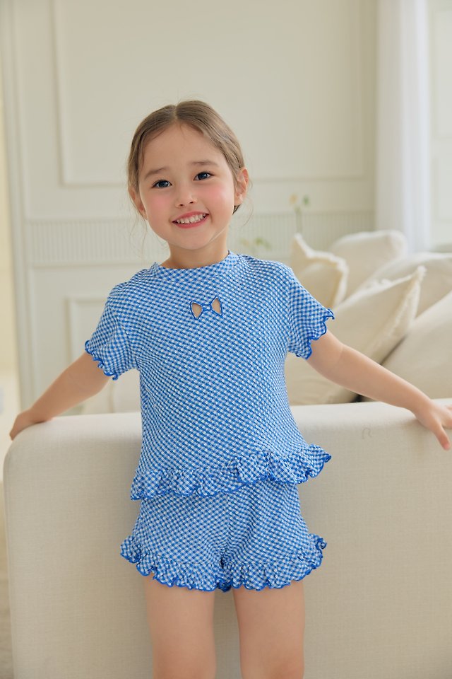 Dalla - Korean Children Fashion - #prettylittlegirls - Lovely Check Set - 3
