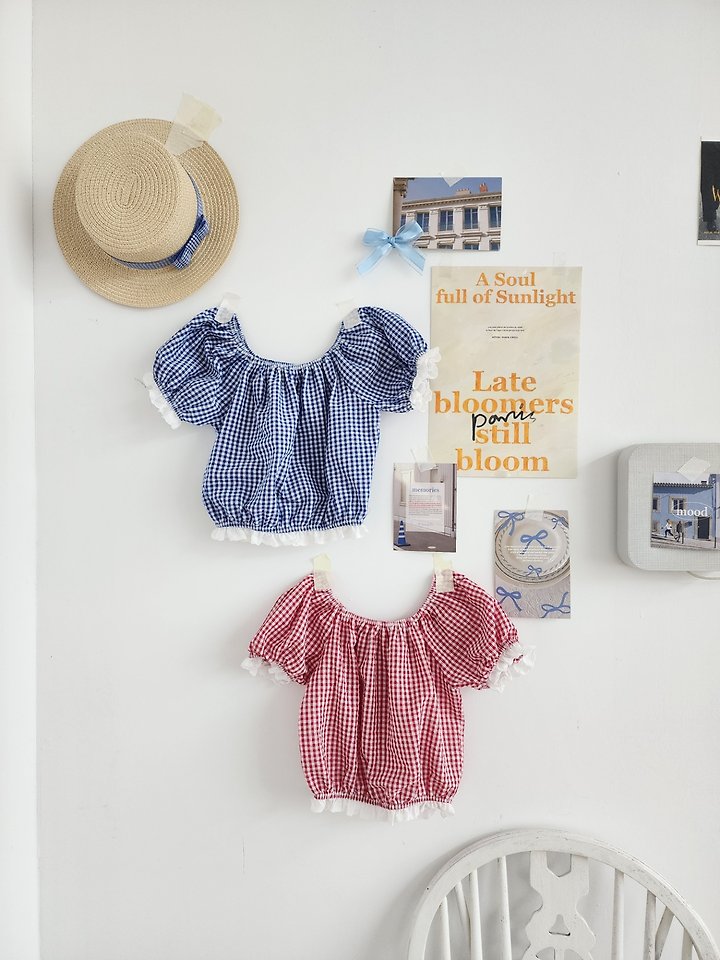 Dalla - Korean Children Fashion - #stylishchildhood - Cool Check Blouse - 2