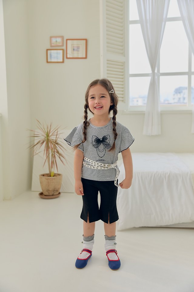 Dalla - Korean Children Fashion - #todddlerfashion - 7-Length Slit Bootcut Pants - 9