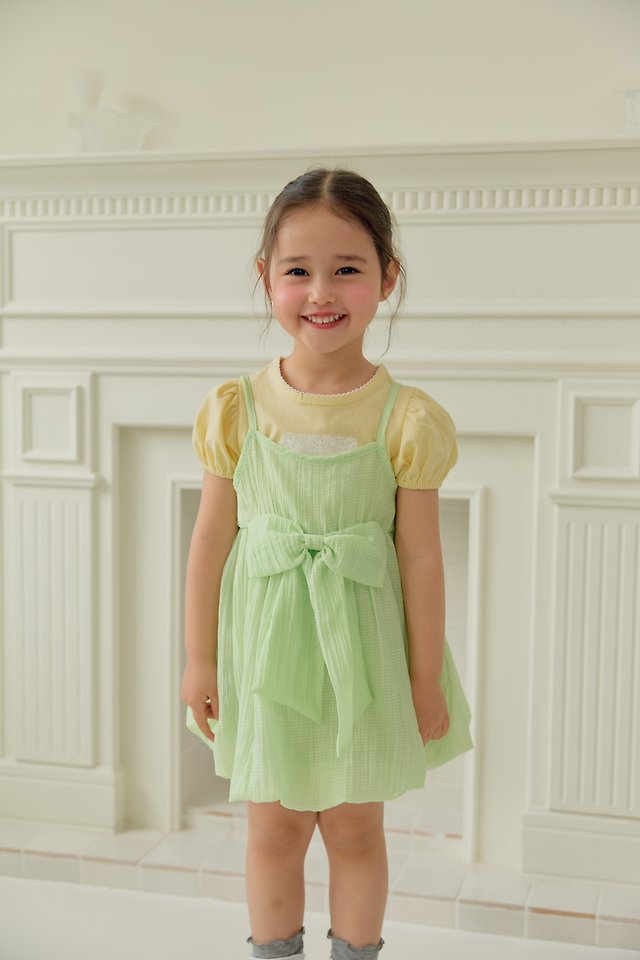 Dalla - Korean Children Fashion - #todddlerfashion - Vogue Ribbon One-piece - 3