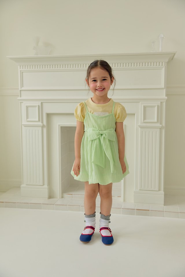 Dalla - Korean Children Fashion - #todddlerfashion - Vogue Ribbon One-piece - 4