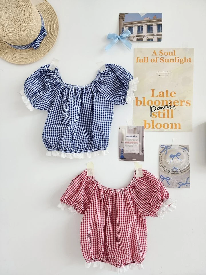Dalla - Korean Children Fashion - #toddlerclothing - Cool Check Blouse