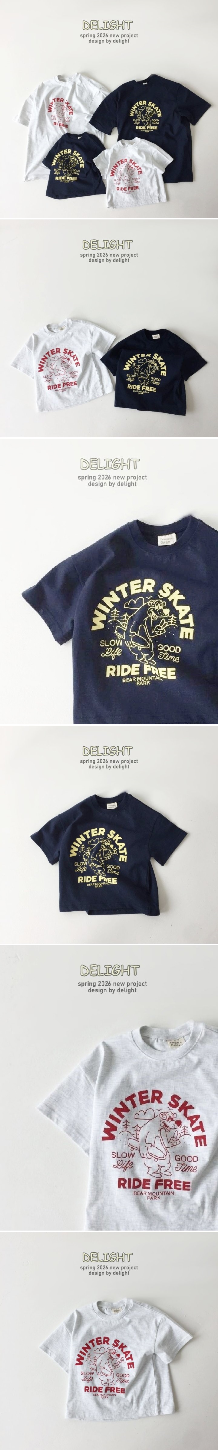Delight - Korean Children Fashion - #kidsstore - Skate Bear Tee