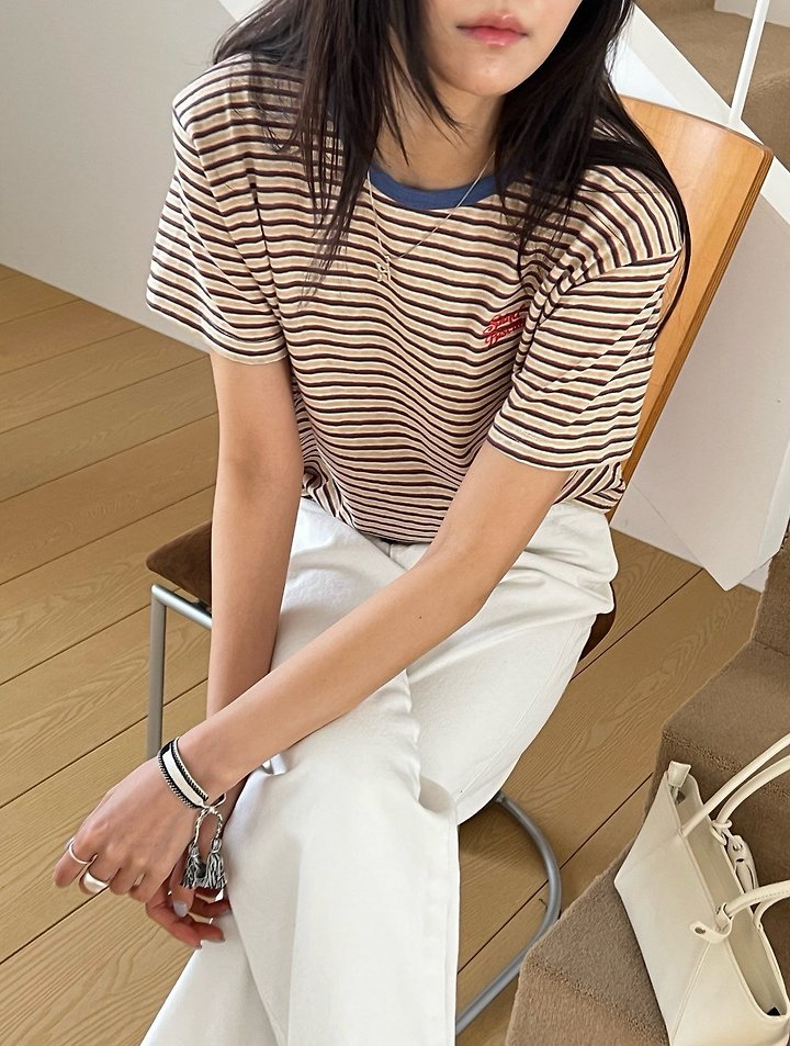 Diana - Korean Women Fashion - #thelittlethings - Crayon Stripe Tee - 4