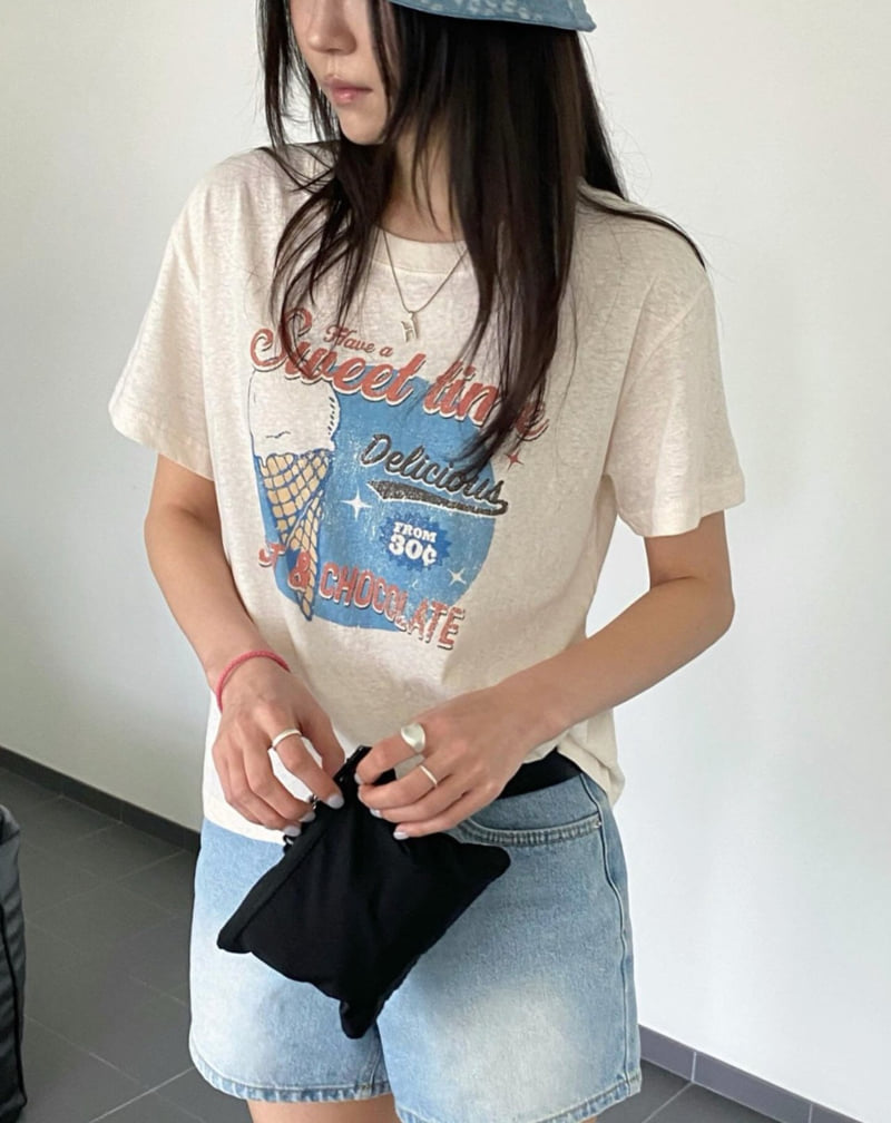 Diana - Korean Women Fashion - #momslook - Ice Cream Tee - 12
