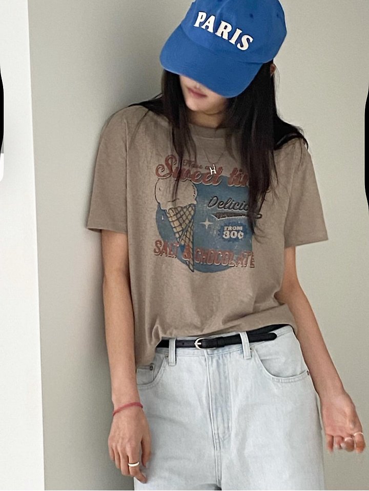 Diana - Korean Women Fashion - #momslook - Ice Cream Tee - 8