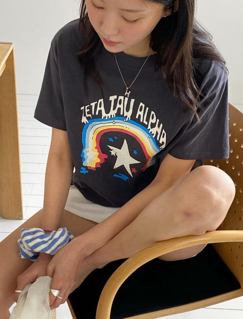 Diana - Korean Women Fashion - #momslook - Rainbow Tee - 12