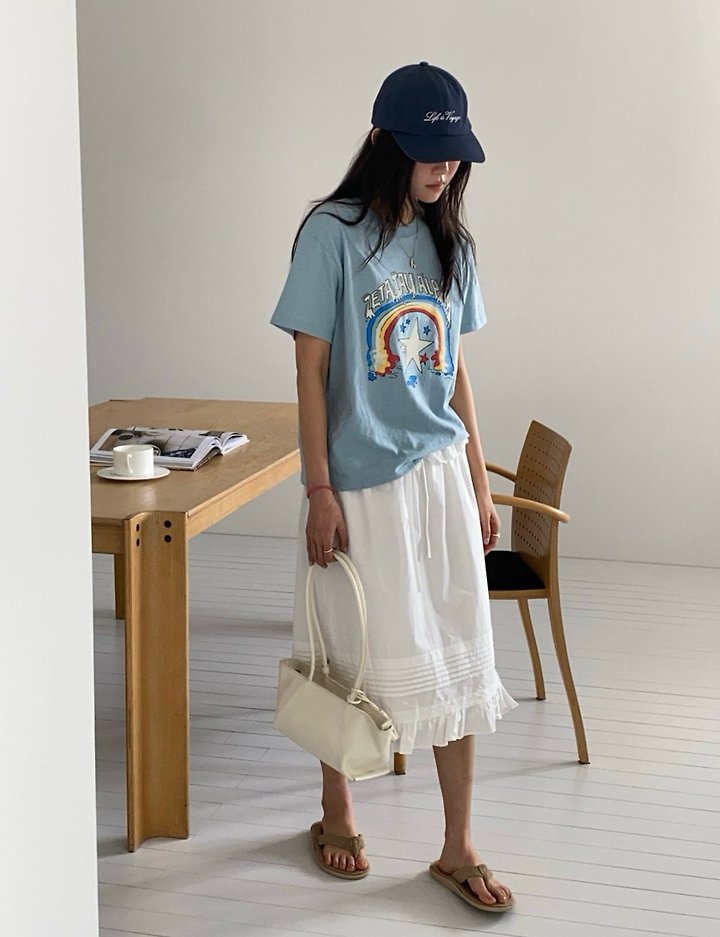 Diana - Korean Women Fashion - #womensfashion - Rainbow Tee - 4