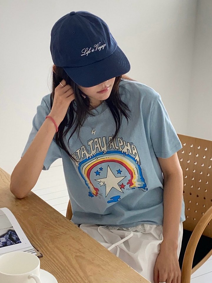 Diana - Korean Women Fashion - #momslook - Rainbow Tee - 6