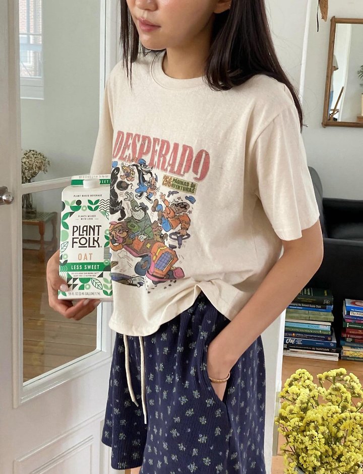 Diana - Korean Women Fashion - #momslook - Cartoon Tee