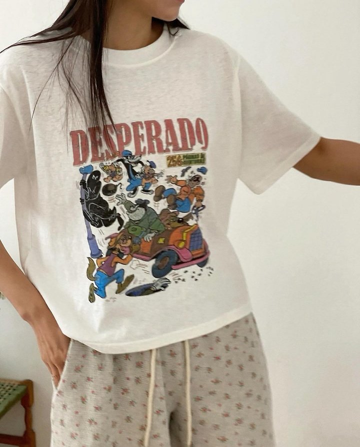 Diana - Korean Women Fashion - #momslook - Cartoon Tee - 9