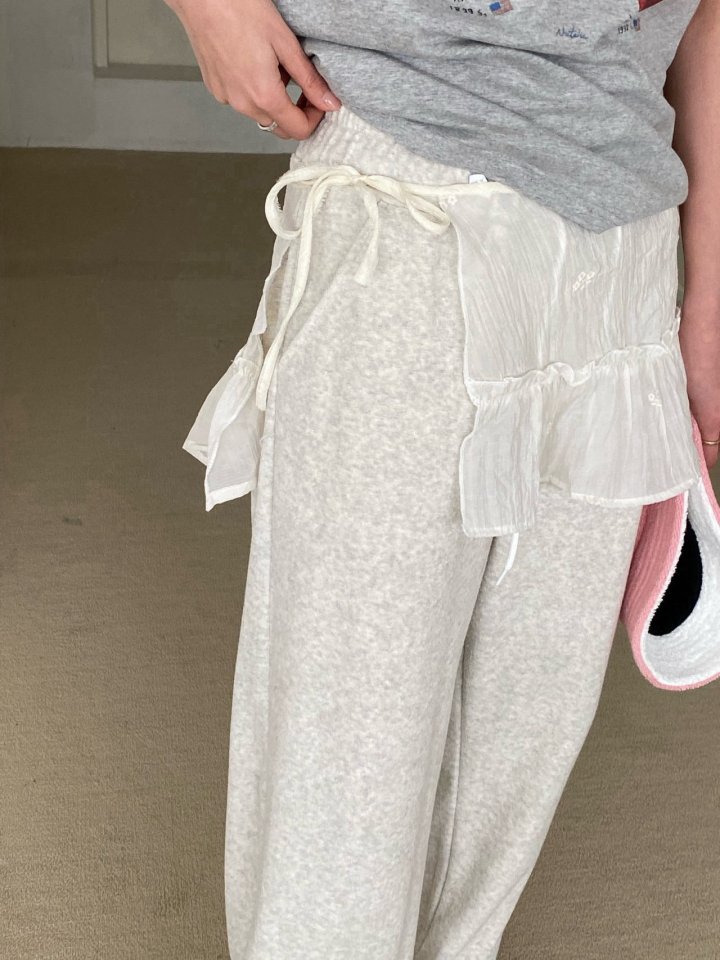 Diana - Korean Women Fashion - #momslook - Cream Terry Jogger Pants - 7