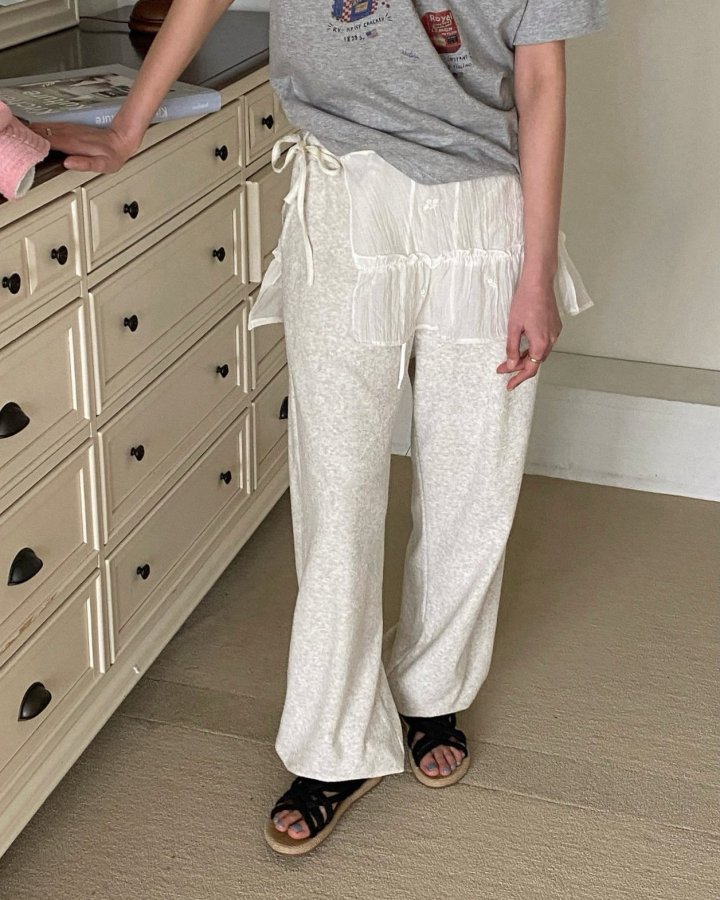 Diana - Korean Women Fashion - #momslook - Cream Terry Jogger Pants - 9