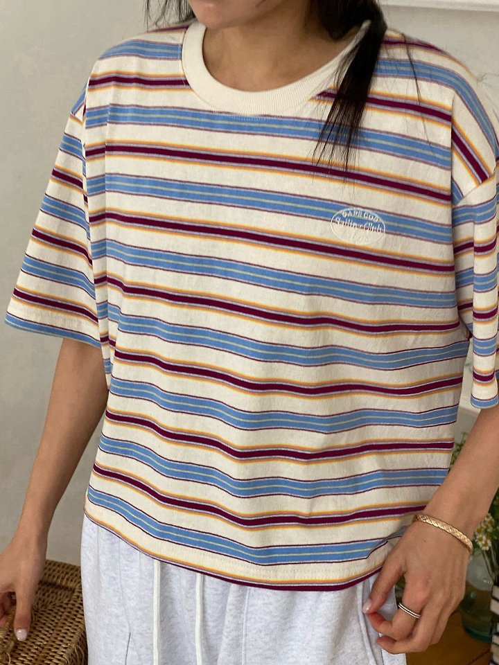 Diana - Korean Women Fashion - #restrostyle - Sailing Stripe Tee - 3