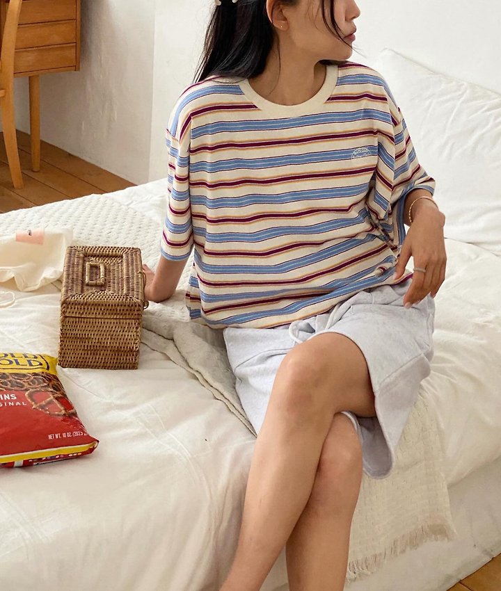 Diana - Korean Women Fashion - #shopsmall - Sailing Stripe Tee - 5
