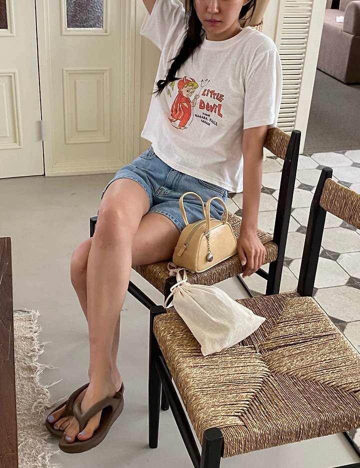 Diana - Korean Women Fashion - #romanticstyle - Devil Tee - 4