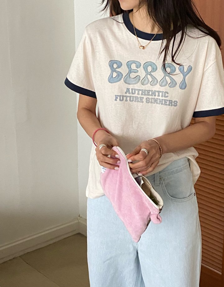 Diana - Korean Women Fashion - #vintageinspired - Berry Tee - 3