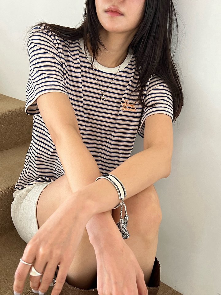 Diana - Korean Women Fashion - #womensfashion - Crayon Stripe Tee - 11